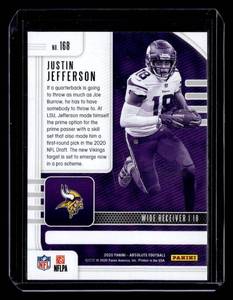 lot 150 image: 2020 Absolute Justin Jefferson Rookie Card #168
