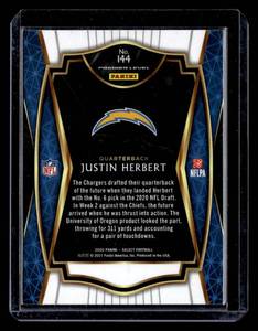 lot 168 image: 2020 Select Premier Level Justin Herbert Rookie Card #144