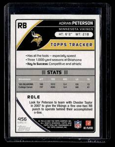 lot 175 image: 2007 Topps Total Red Adrian Peterson Rookie Card #456 RARE