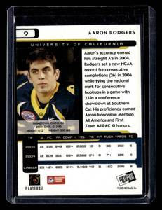 lot 176 image: 2005 Press Pass Aaron Rodgers Rookie Card #9