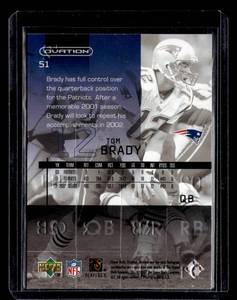 lot 178 image: 2002 Upper Deck Ovation Tom Brady #51 1st Ovation Card