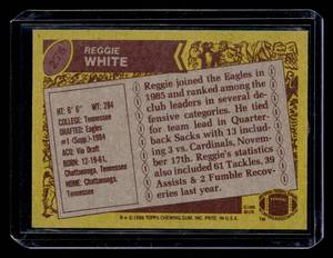 lot 186 image: 1986 Topps Reggie White Rookie Card #275