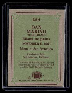 lot 188 image: 1984 Topps IR Dan Marino Rookie Card #124