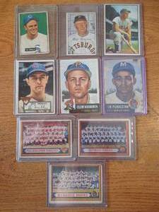 lot 3 image: (9) Vintage baseball card lot 1951 Bowman, 1952 Topps , 1953 Topps & More