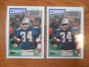 lot 61 image: (2) 1987 Topps Herschel Walker Rookie Cards #264