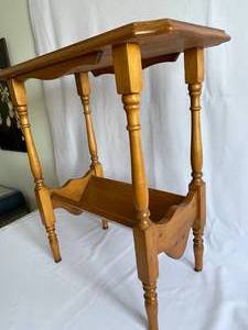 lot 113 image: Wooden Accent Table with Lower Shelf