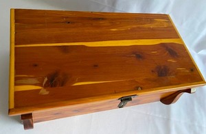 lot 117 image: Vintage Farley and Loetscher Cedar Dresser Top Box
