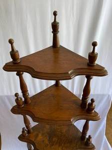 lot 123 image: Antique Victorian Etagere Five Shelf Corner Shelving Unit