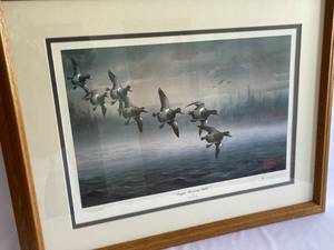 lot 124 image: Les Kouba -  Foggy Morning Bills - Framed Art