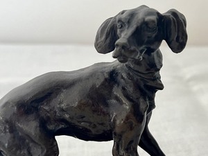 lot 88 image: Vintage Pierre Jules Mne Bronze Dog Sculpture
