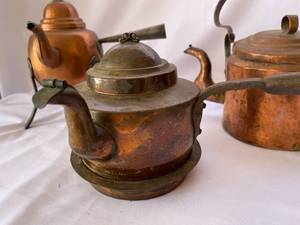lot 200 image: Vintage Copper Tea Kettles