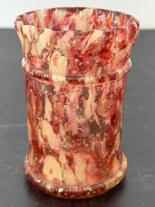 lot 199A image: Vintage Pink Splatter Glass Murrhina Vase