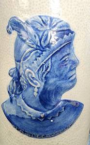 lot 308 image: Old Vintage-Weir Stoneware Vase featuring Old Sleepy Eye