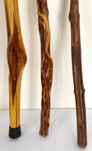 lot 280 image: Three Wooden Carved Walking Sticks