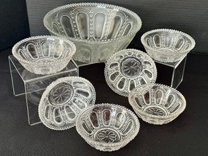 lot 59A image: Antique Victorian Pattern Glass Bowl Set