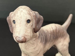 lot 351A image: Rare Jens Peter Dahl Jensen Bedlington Terrier Porcelain Figurine #1076