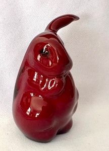 lot 389 image: Vintage Royal Doulton Flambe Lop Eared Rabbit Figurine