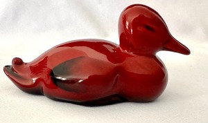 lot 391 image: Vintage Royal Doulton Flambe Duck Figurine