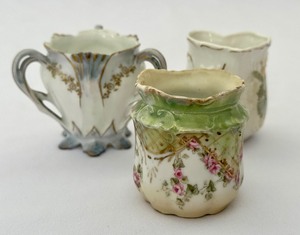 lot 408 image: Three Antique Toothpick Holders including an Antique RS Prussia Toothpick Holder