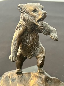 lot 35A image: Vintage Artisan Bronze Bear Figurine - Signed