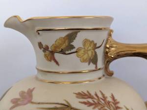 lot 224 image: Antique Royal Worcester Hand Painted Porcelain Pitcher