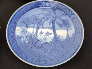 lot 240 image: Eight Vintage Collectible Royal Copenhagen Christmas Plates