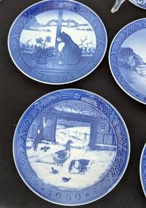 lot 241 image: Nine Vintage Collectible Royal Copenhagen Christmas Plates