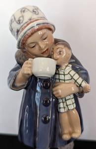 lot 379 image: Jens Peter Dahl Jensen Copenhagen Girl with Doll Porcelain Figurine #1106