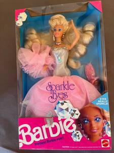 lot 8 image: 1991 Sparkle Eyes Barbie in unopened box