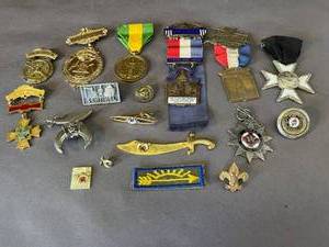 lot 35 image: bag full of assorted medals military, scout & others
