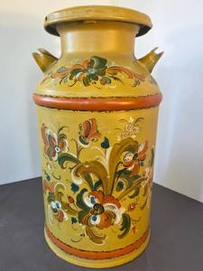 lot 41 image: hand painted milk jug