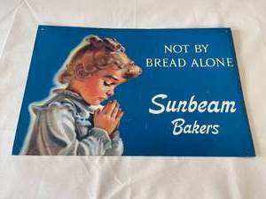 lot 83 image: reproduction metal advertising signs (4) for NY Historical Society Babe Ruth, W. Churchill, Sunbeam, Wistars