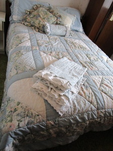 Comforter, Pillows, Curtain