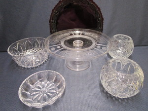 Cake Stand, Rose Bowls