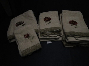 Rose Embroidered Towels