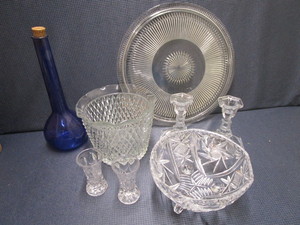 Cake Plate, Bowl, Blue Bottle