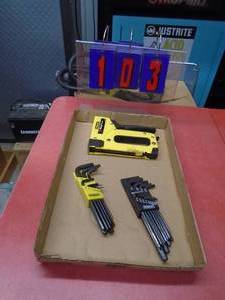 Flat of new stapler & metric & std hex keys. As shown.