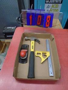 Flat of Stanley hammer, square & plane. As shown.