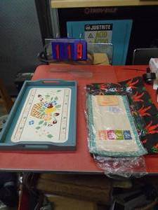 Serving tray & place mats. As shown.