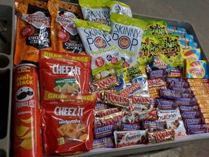 lot 127 image: All Snacks and Candy Pictured- some...