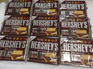 lot 133 image: 9 - 6 count Hersheys Candy Bars p...