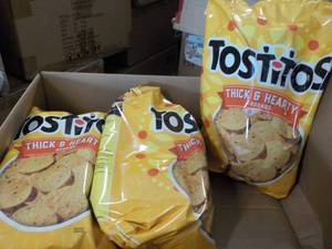lot 274 image: 3 - 32 oz Bags Tostitos Rounds bes...