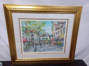 lot 4 image: Signed And Numbered Print Moutmarte-Place Du Terte By Pierre Eugene Cambier