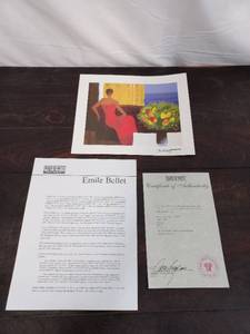 lot 19 image: Signed Print Interieur By Emile Bellet