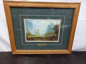 lot 28 image: Framed Print Looking Up Yosemite Valley By Albert Bierstadt