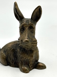 Antique S. Moselsio Russian Bronze Scotty Dog Art Sculpture