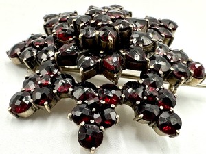 Antique Victorian Garnet Star Brooch