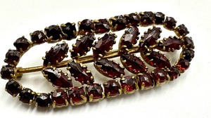 Antique Czech Garnet Brooch