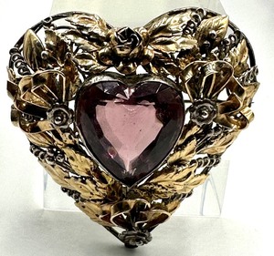 RARE Hobe 1940s Sterling Heart Brooch