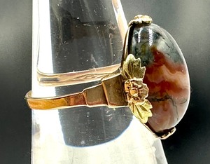 Vintage 10k Agate Ring